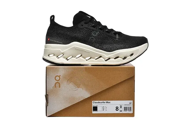 On Cloudmonster Black and Off-White Running Shoes 5