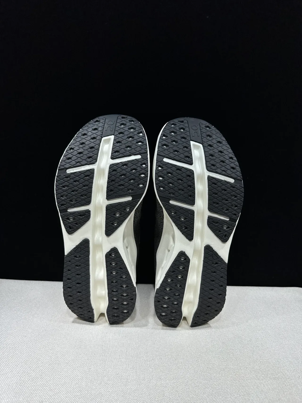 On Cloudmonster Black and Off-White Running Shoes 6