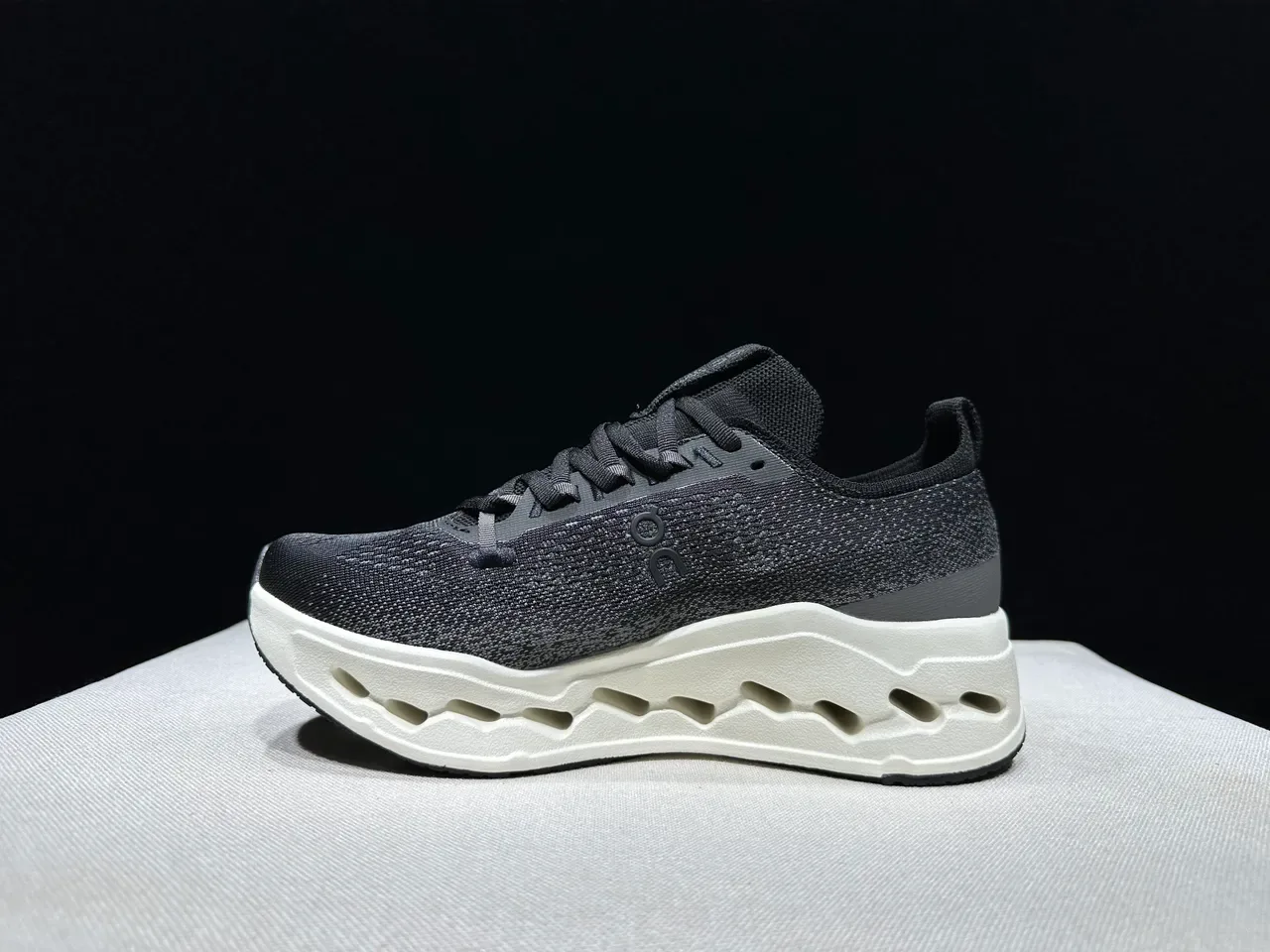 On Cloudmonster Black and Off-White Running Shoes 7