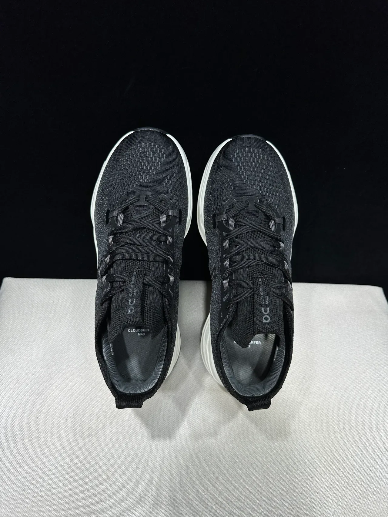 On Cloudmonster Black and Off-White Running Shoes 11