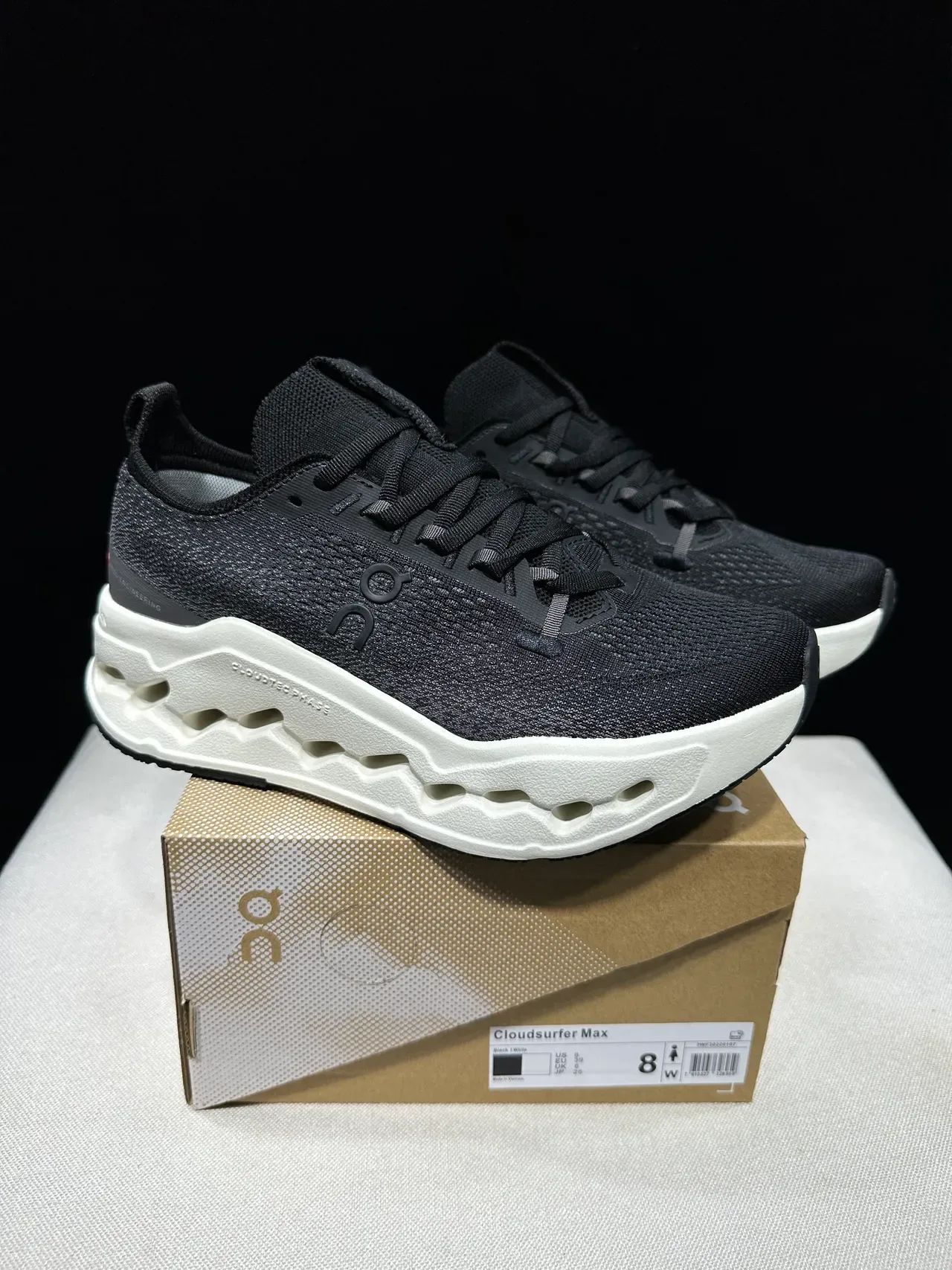 On Cloudmonster Black and Off-White Running Shoes 13