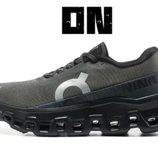 On Cloudmonster Dark Gray Black Running Shoes