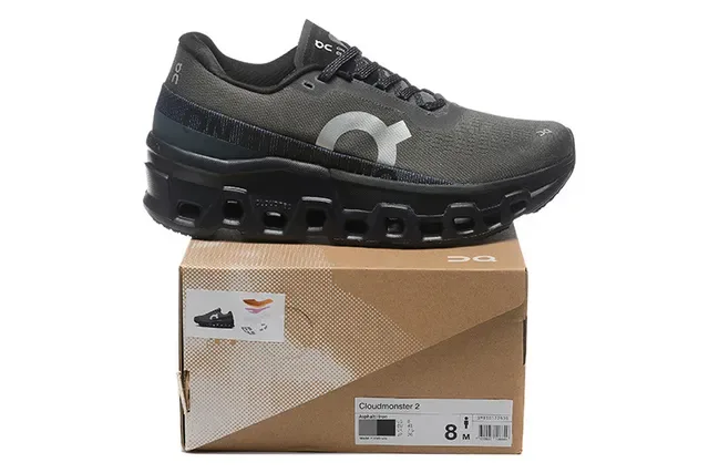 On Cloudmonster Dark Gray Black Running Shoes 2