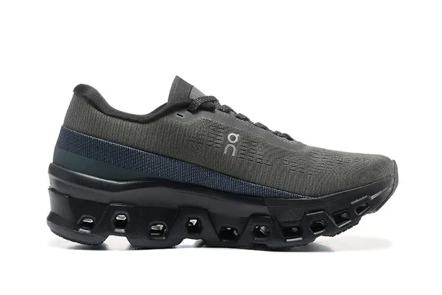 On Cloudmonster Dark Gray Black Running Shoes 4