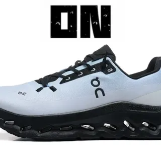 On Cloudmonster azul claro y negro zapatillas de correr