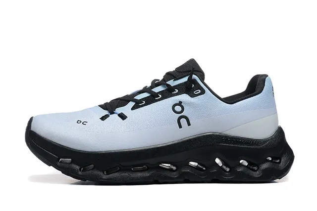 On Cloudmonster Light Blue and Black Running Shoes 5