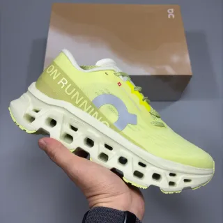 On Cloudmonster Lime Yellow Running Shoes