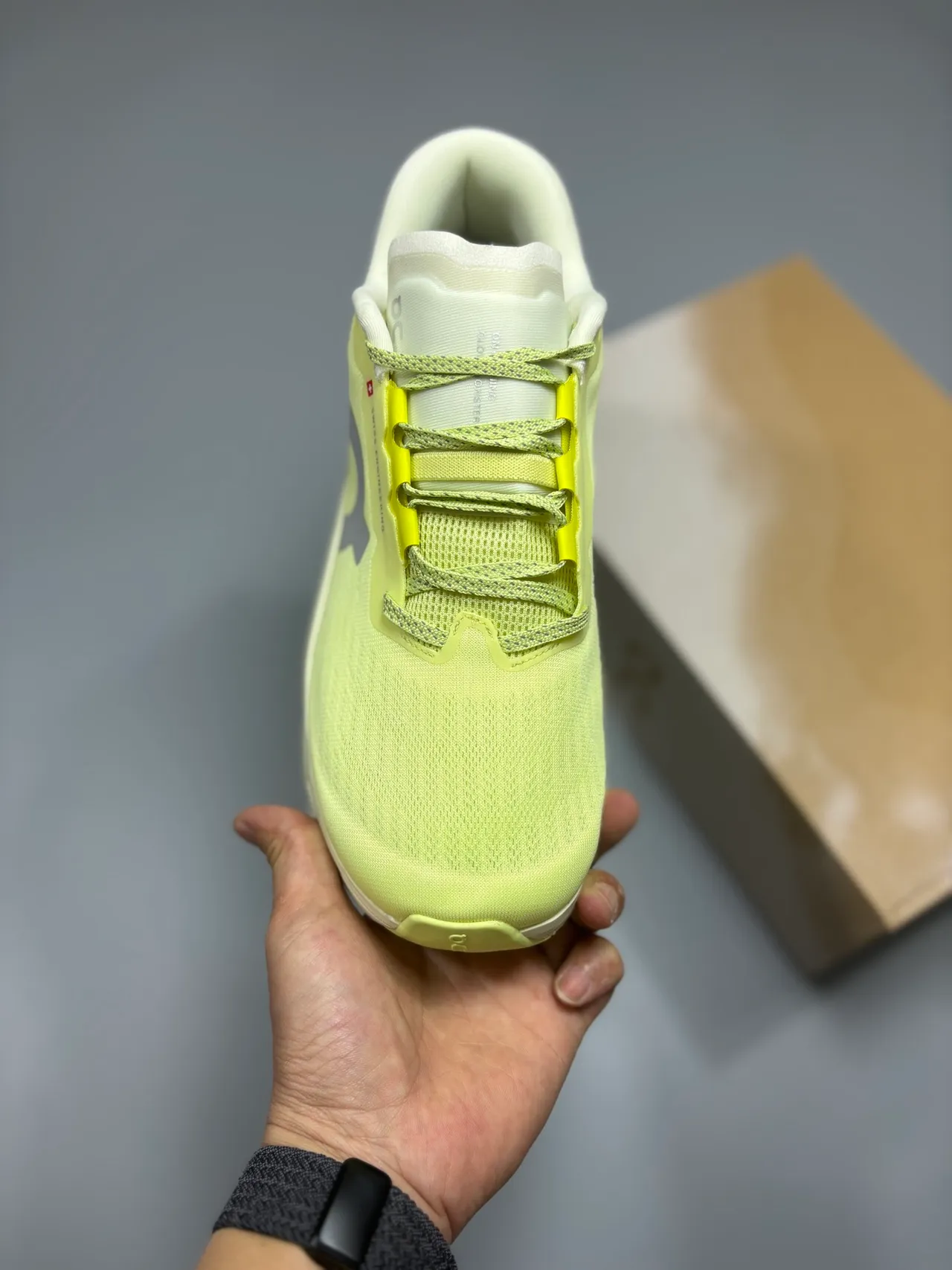 On Cloudmonster Lime Yellow Running Shoes 2