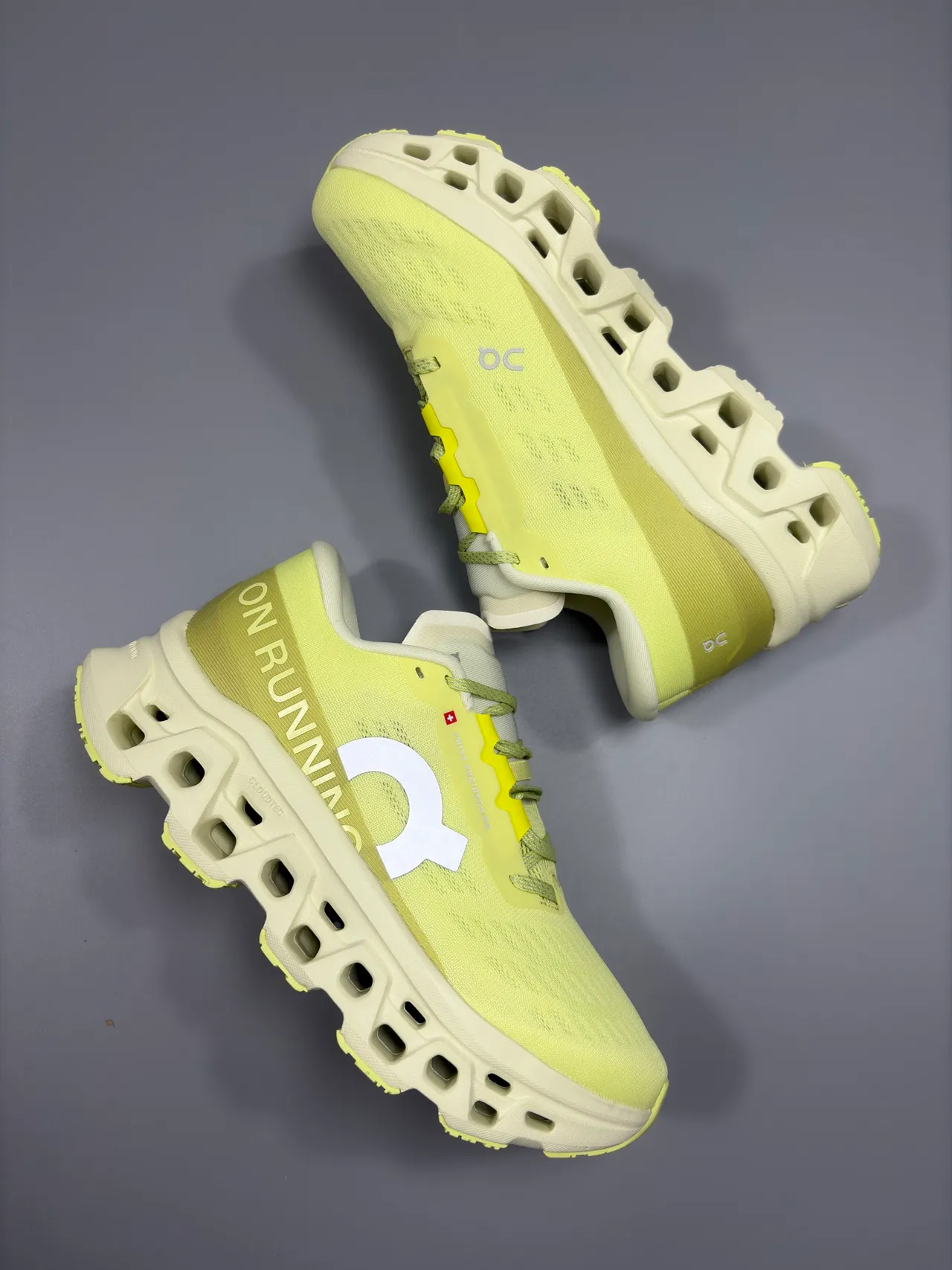 On Cloudmonster Lime Yellow Running Shoes 7