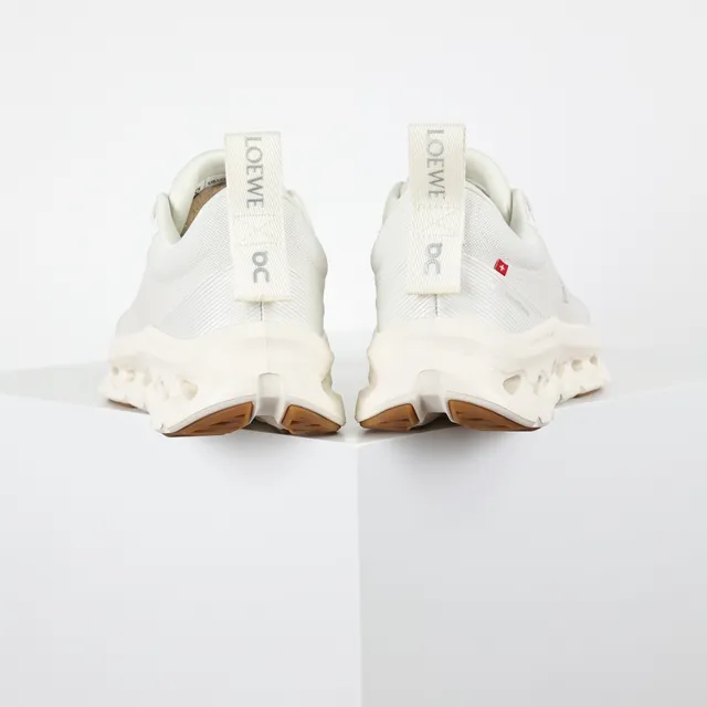 On Cloudmonster Off-White and Gum Running Shoes 8