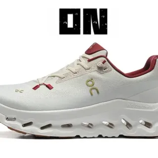 On Cloudmonster Zapatillas de correr Off-White y Rojo