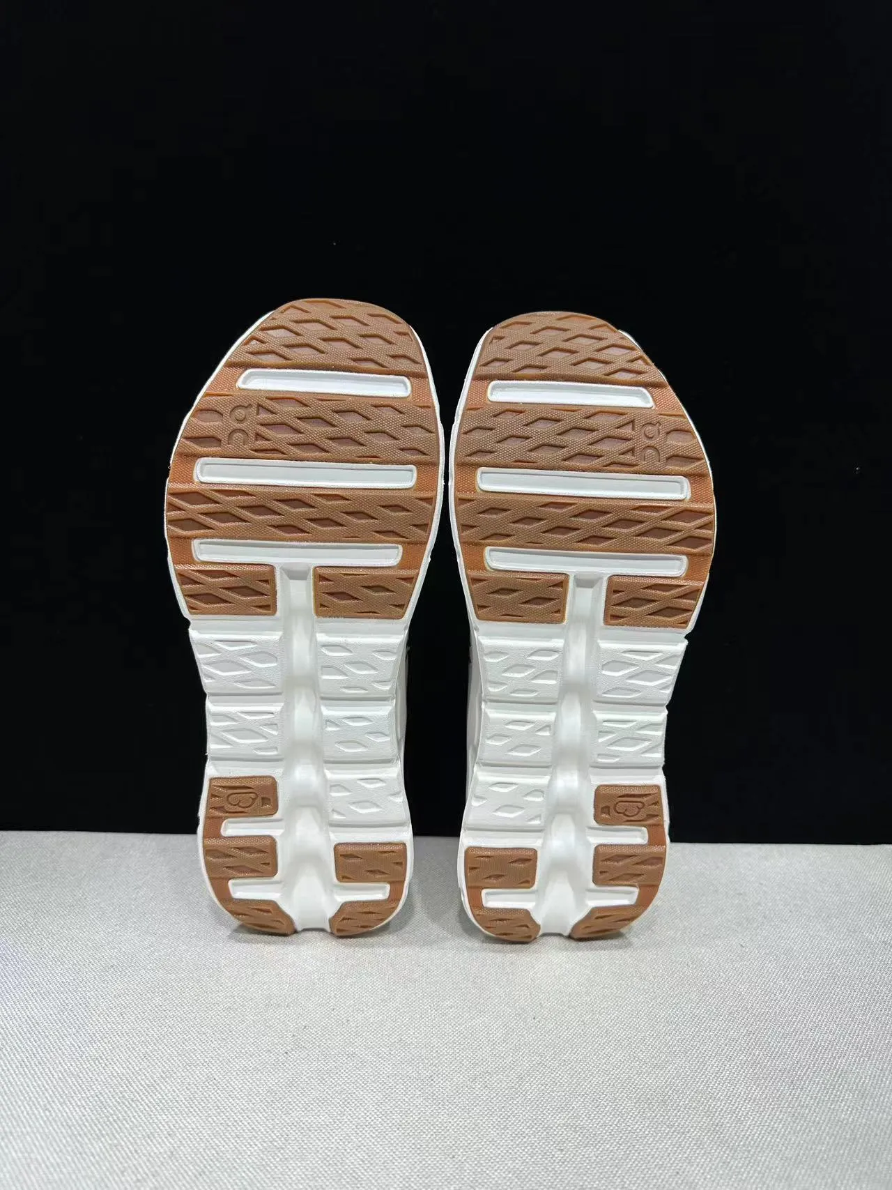On Cloudmonster Off-White and Red Running Shoes 8