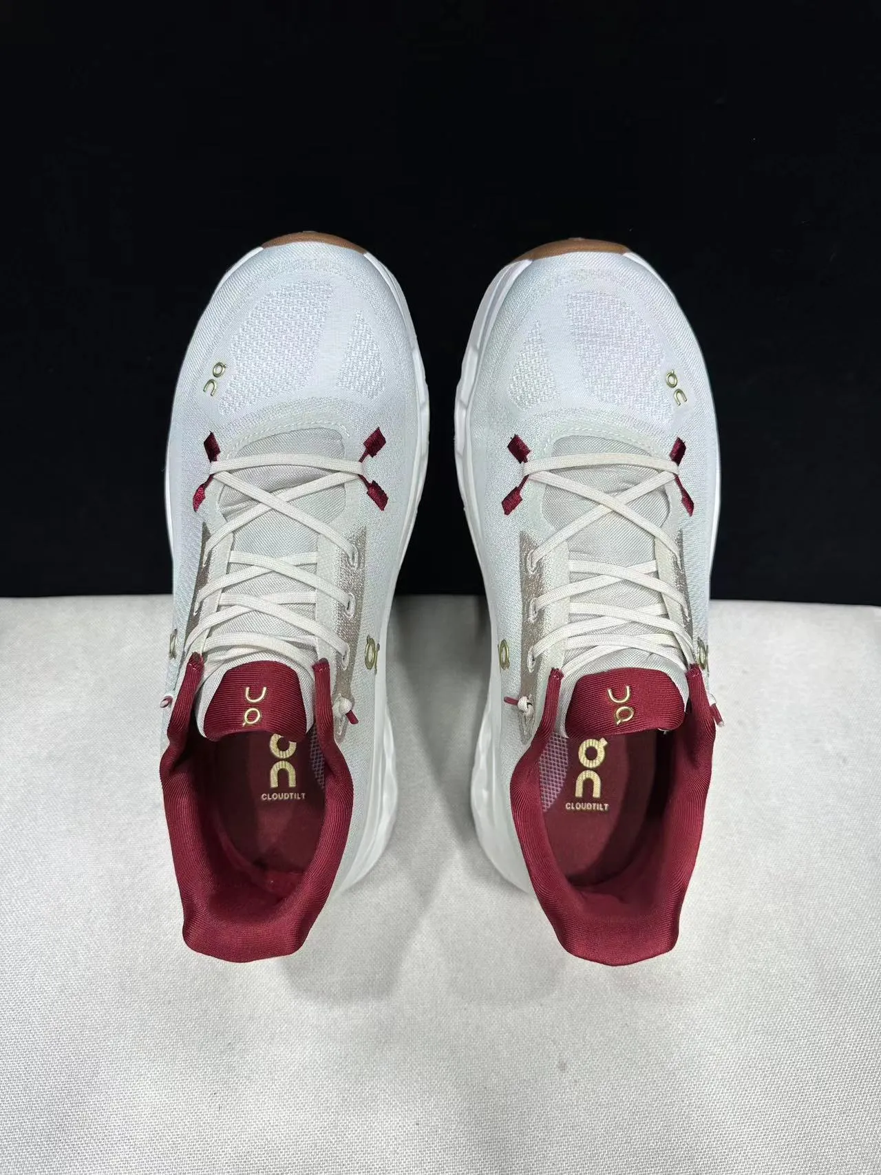 On Cloudmonster Off-White and Red Running Shoes 12