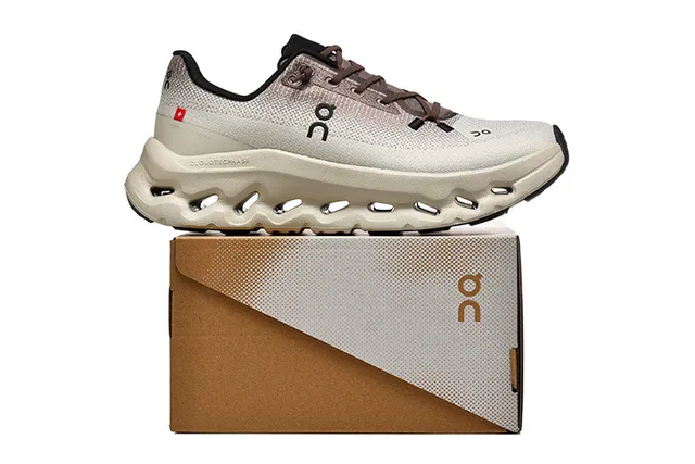 On CloudTec Phase Beige Brown Engineered Knit Upper Hollowed Midsole Running Shoes 2
