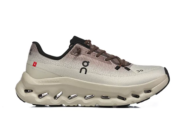On CloudTec Phase Beige Brown Engineered Knit Upper Hollowed Midsole Running Shoes 4