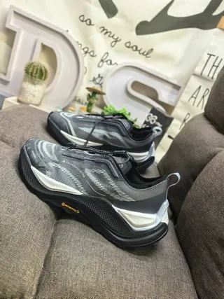 En gris blanco esculpido medi suela ingenieril malla upper lifestyle sneakers 17