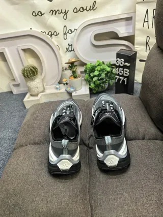En gris blanco esculpido medi suela ingenieril malla upper lifestyle sneakers 18