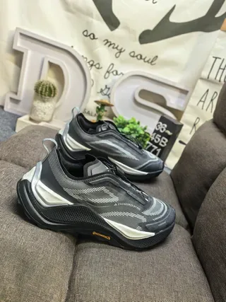 En gris blanco esculpido medi suela ingenieril malla upper lifestyle sneakers 19