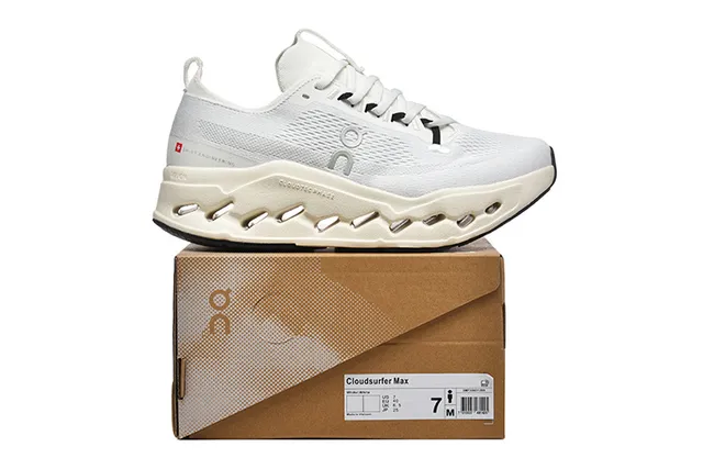 On White Black Engineered Mesh Upper Hollowed Hexagonal Midsole Pods Running Shoes 5
