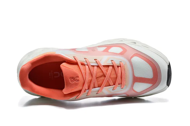 On White Orange Sculpted Wavy Midsole Open Hexagonal CloudTec Pods Running Shoes 3