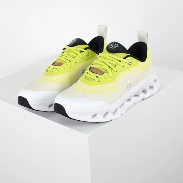 On Jaune Blanc Sculpté Ouvert-Cellule Semelle Milieu Couche Maille-Synthétique Supérieur Chaussures Lifestyle 2