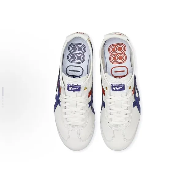 Onitsuka Tiger Mexico 66 White Blue Red Gold Lifestyle Sneakers 2