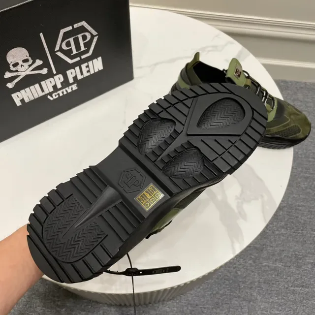Philipp Plein Active Chaussures Chunky Vert Olive et Noir 3