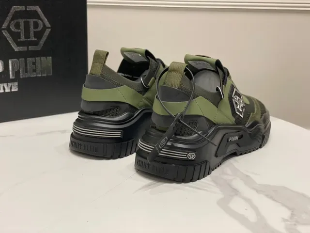Philipp Plein Active Chaussures Chunky Vert Olive et Noir 4