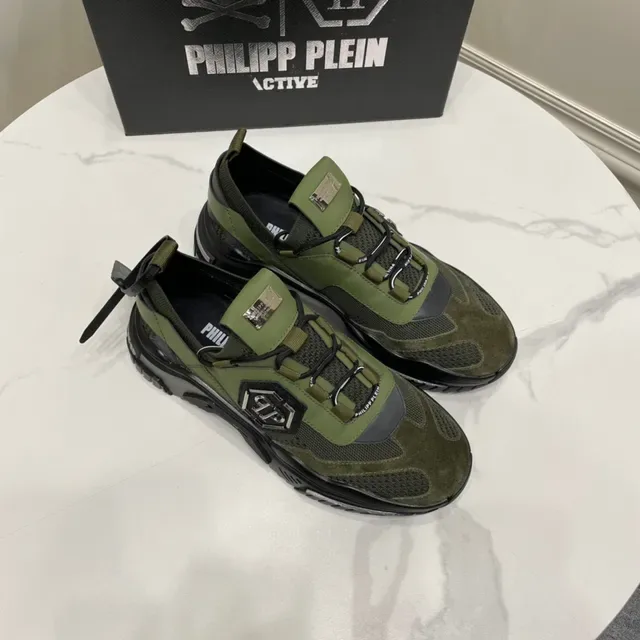 Philipp Plein Active Chaussures Chunky Vert Olive et Noir 6