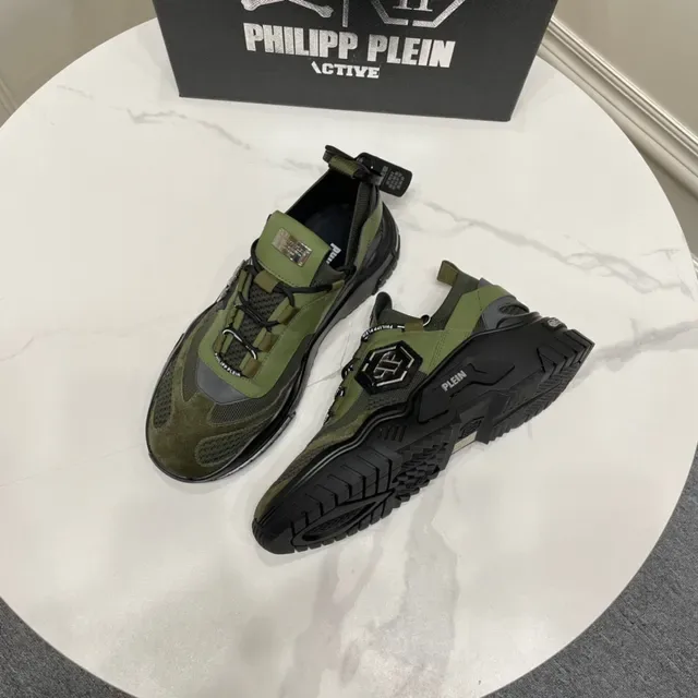Philipp Plein Active Chaussures Chunky Vert Olive et Noir 7