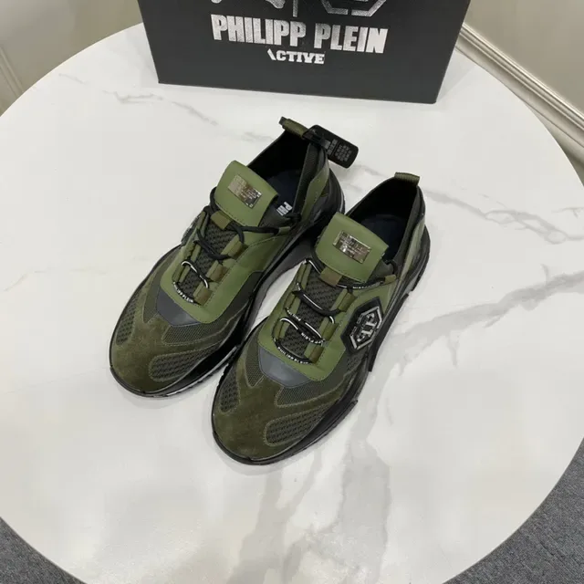 Philipp Plein Active Chaussures Chunky Vert Olive et Noir 8
