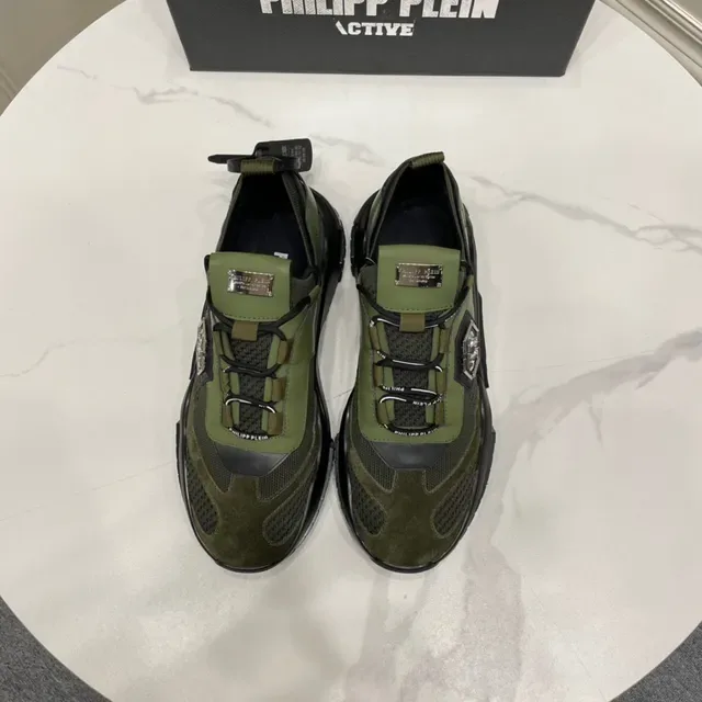 Philipp Plein Active Chaussures Chunky Vert Olive et Noir 9