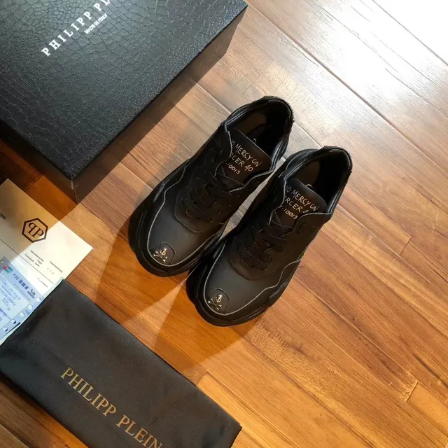 Philipp Plein Noir Monochrome Semelle Sculptée Sneakers Chunky 5