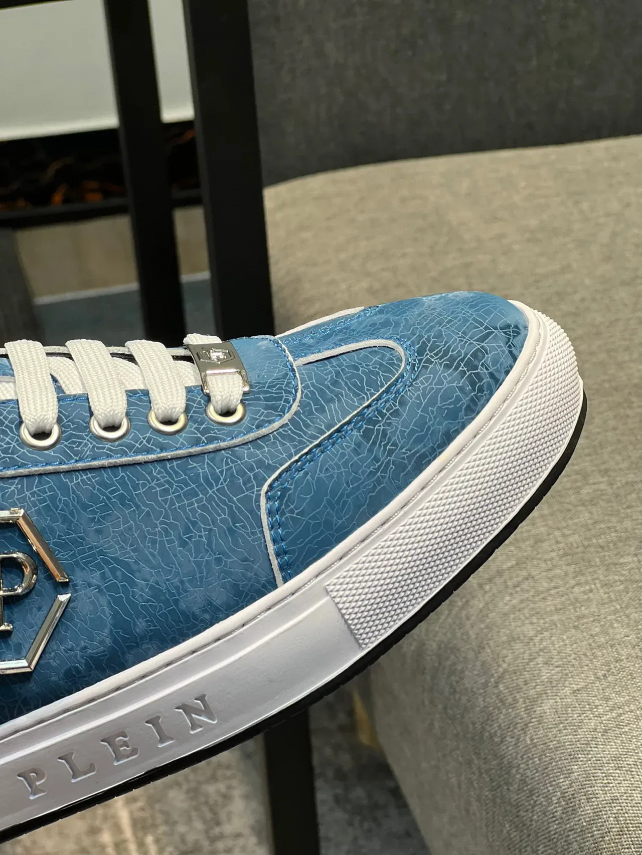 Philipp Plein Blue Leather Lifestyle Sneaker 3