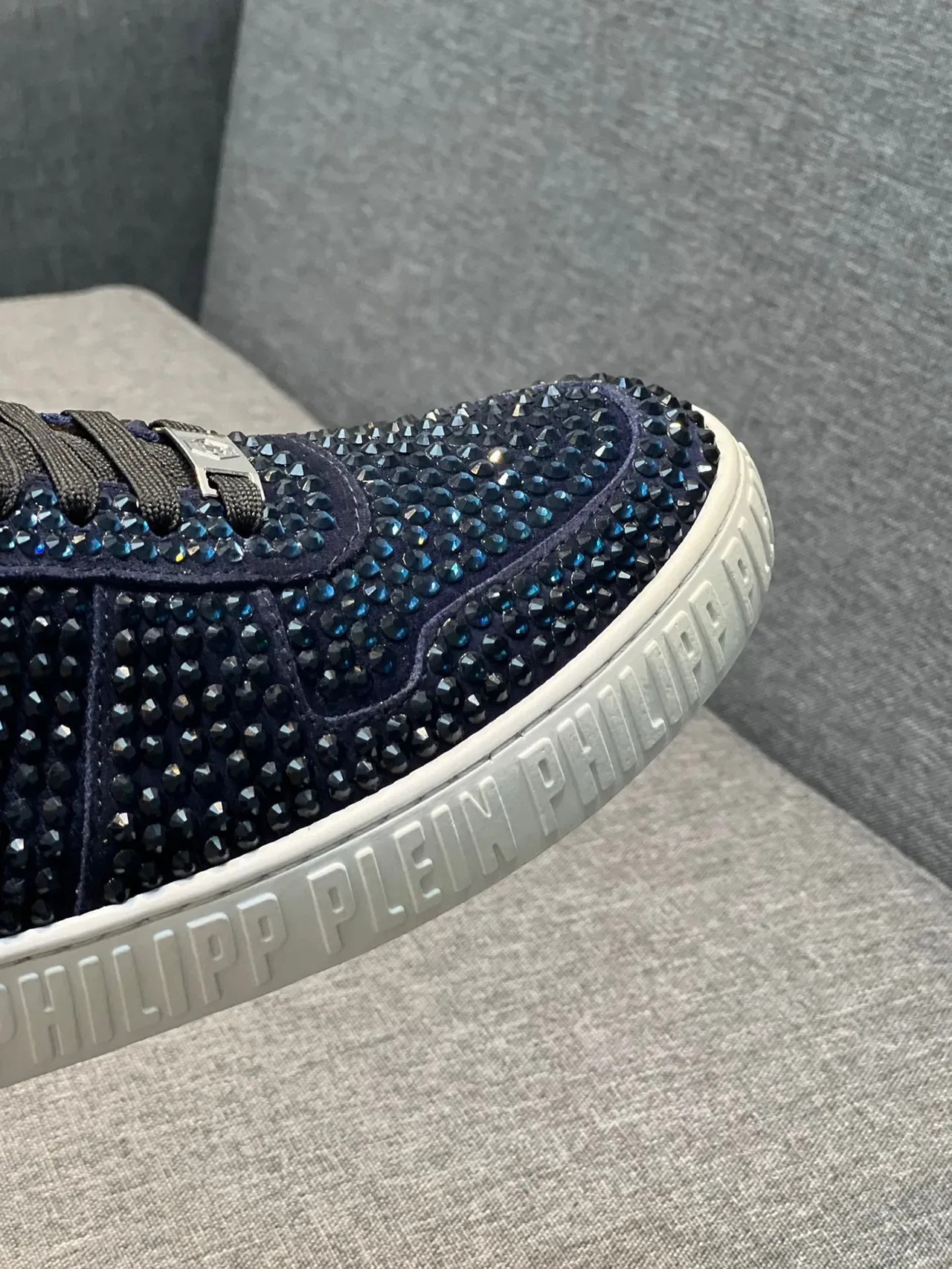Philipp Plein Crystal-Embellished Navy Lifestyle Sneakers 3