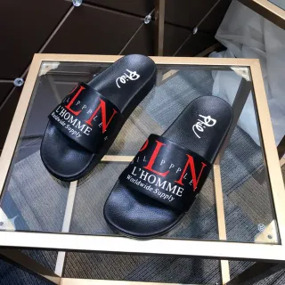 Philipp Plein L'Homme Worldwide Supply Logo-Print 黑色拖鞋