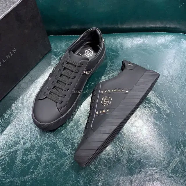 Philipp Plein Chaussures Lifestyle avec Logo Hexagonal Clouté Noires 6
