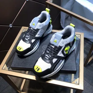 Philipp Plein White Black Sole Skull Motif Chunky Sneakers