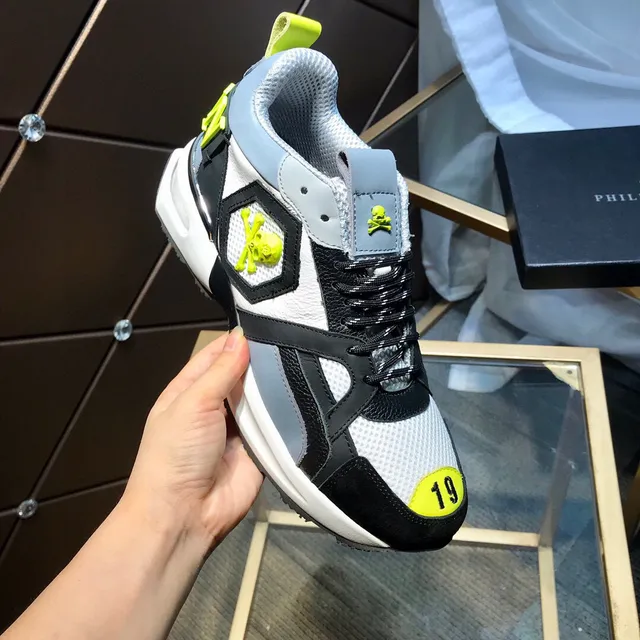 Philipp Plein sneakers chunky motif crâne semelle blanche noire 2