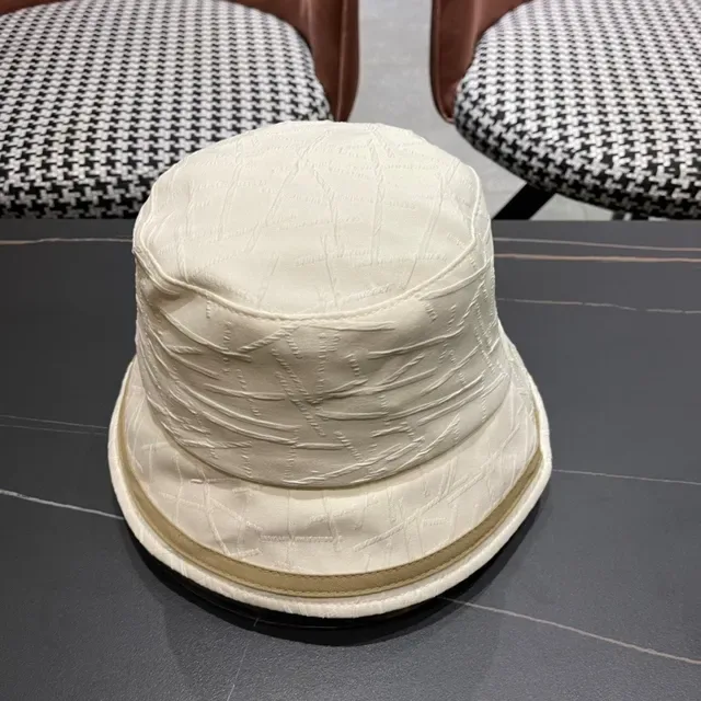 Prada Beige Brown Structured Fabric Stitched Texture Bucket Hat 7