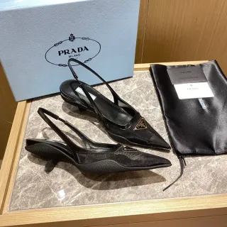 Prada Black Pointed-Toe Slingback Pump