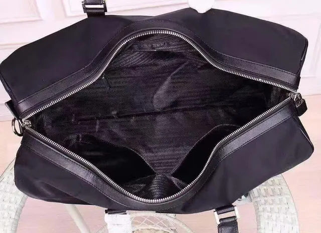 Prada Black Structured Nylon Leather-Trimmed Duffle Bag 2