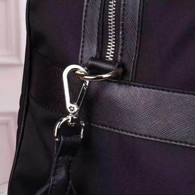 Prada Black Structured Nylon Leather-Trimmed Duffle Bag 5