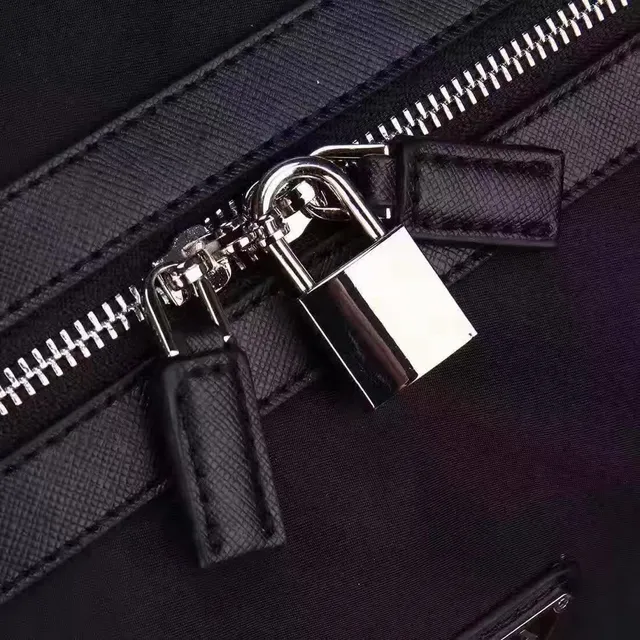 Prada Black Structured Nylon Leather-Trimmed Duffle Bag 6
