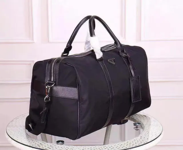 Prada Black Structured Nylon Leather-Trimmed Duffle Bag 7