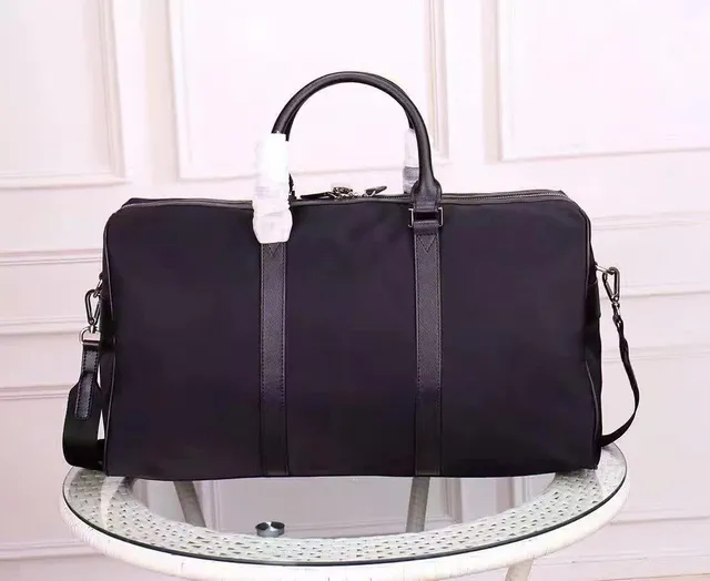 Prada Black Structured Nylon Leather-Trimmed Duffle Bag 8