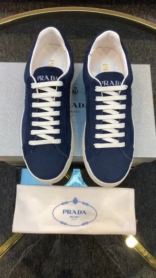Prada Blue Suede Low-Top Lifestyle Sneakers 5