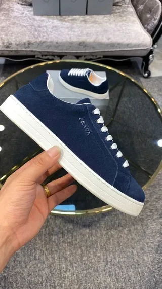 Prada Blue Suede Low-Top Lifestyle Sneakers 9