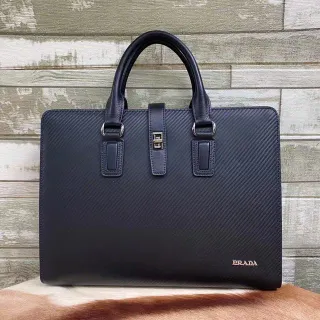Prada Carbon-Fiber-Textured Leather Dual Handle Boston Bag