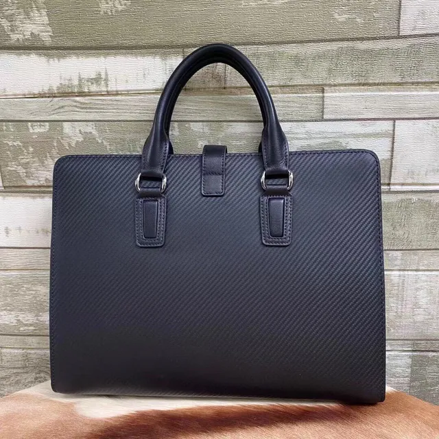 Prada Carbon-Fiber-Textured Leather Dual Handle Boston Bag 6
